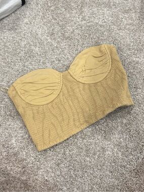 NWOT Zara Strapless Bandeau Top in Tan